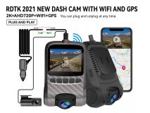 A501 2K QHD CAR DVR WITH 720P REAR LENS WIFI AND GPS