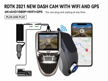 A503 4K UHD DASH CAM WITH 1080P REAR LENS WIFI AND GPS