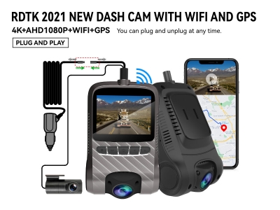 A501 4K UHD DASH CAM WITH WIFI GPS AND 1080P REAR LENS
